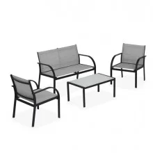 Salotto Ankara nero/grigio - set 4 elementi