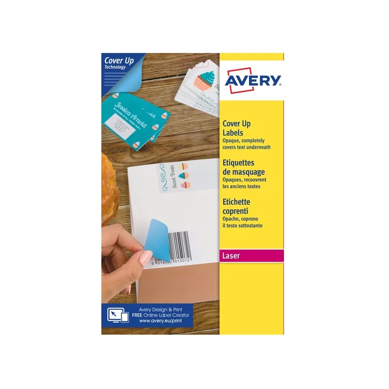 Etichette bianche coprenti BlockOUT™ A4 25 fg 99,1x57mm (10 et/fg) laser