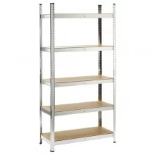 Scaffale in metallo e MDF a 5 ripiani