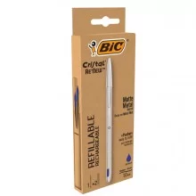 Penna sfera con cappuccio Cristal® Re'New 1mm blu BIC®