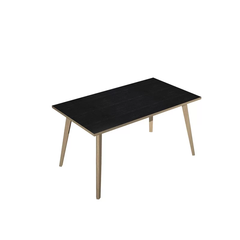 Scrivania 140x80xH74,4cm Rovere/Nero venato Woody