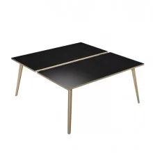 Scrivania a 2 postazioni contrap. 120x166cm Rovere/Nero venato Woody