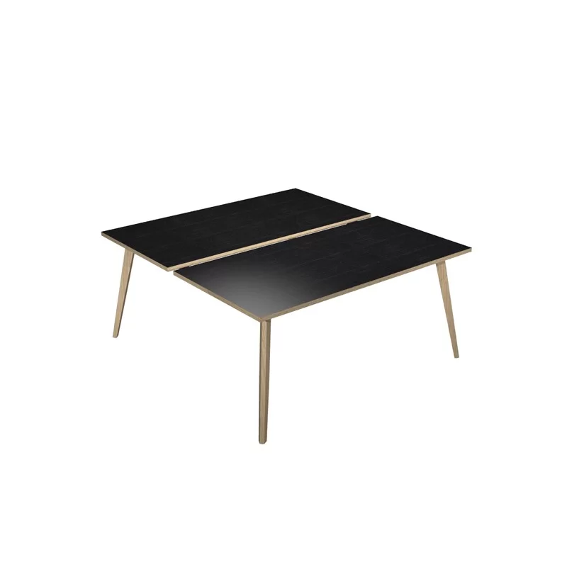 Scrivania a 2 postazioni contrap. 120x166cm Rovere/Nero venato Woody