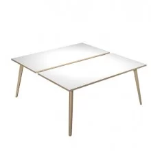 Scrivania a 2 postazioni contrap. 160x166cm Rovere/Bianco Woody