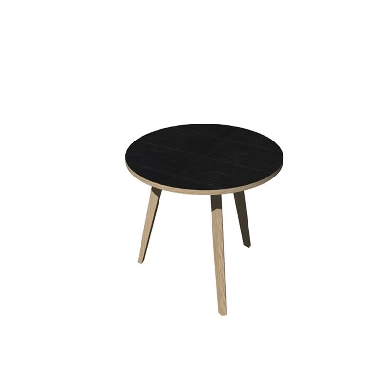 Tavolo riunione tondo Ø80cm Rovere/Nero venato Woody