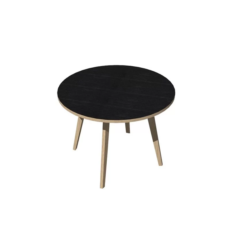 Tavolo riunione tondo Ø100cm Rovere/Nero venato Woody