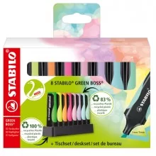 Deskset 8 evidenziatori STABILO® GREEN BOSS® 83recycled