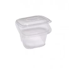 Pack 50 contenitori in PP coperchio incernierato 12x12cm H7,5cm Europack QC0-500