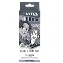 ASTUCCIO 6 PENNARELLI AQUA BRUSH DUO LYRA Scala di Grigio L6521063