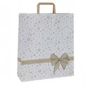 25 shopper natale carta c/maniglie piattina 36x12x41cm stars bianco FUORI CATALOGO