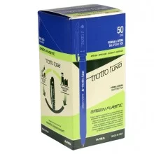 Scatola 50 penna blu Tratto 1 Green punta media 1.0mm