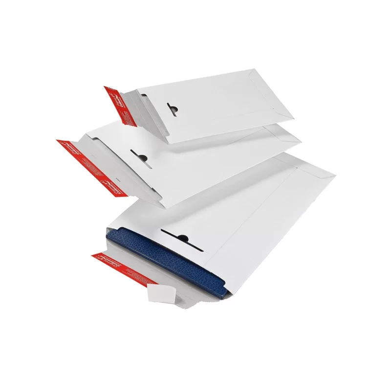 Busta a sacco in cartone bianco 260x345x30mm con chiusura autoadesiva (Conf.100)