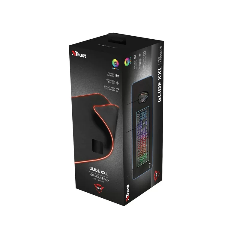 Tappetino da gioco per mouse XXL con illuminazione RGB Trust