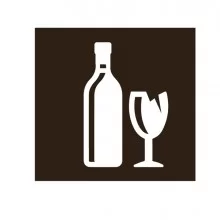 Etichetta in vinile con icona "VETRO" per raccolta differenziata