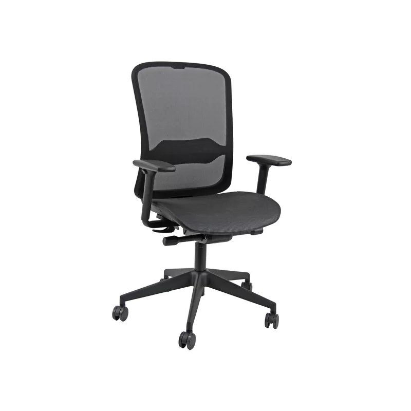 Seduta operativa Shape SHSU completamente in rete nera e braccioli regolabili