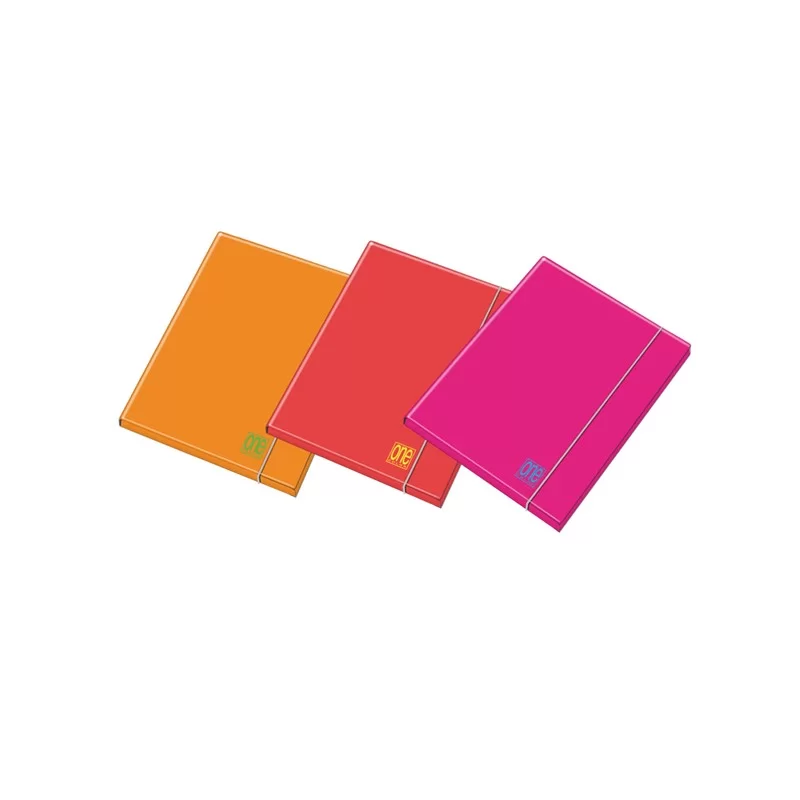 Cartella 3 lembi c/elast. dorso 1cm colori assortiti Fluo One Color Blasetti (Conf.6)