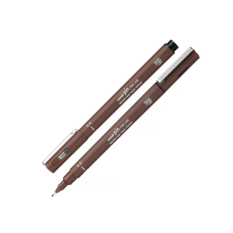 Pin fineliner seppia punta 0.5mm Uni Mitsubishi (Conf.12) FUORI CATALOGO