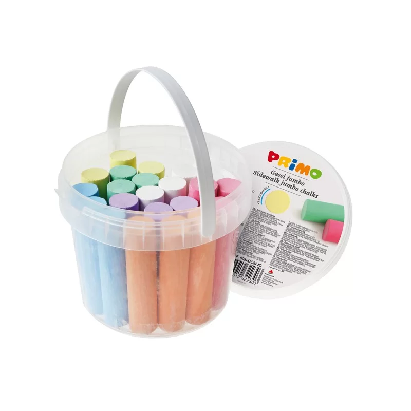 Secchiello 22 gessi Jumbo Ø18x80mm colori assortiti Primo