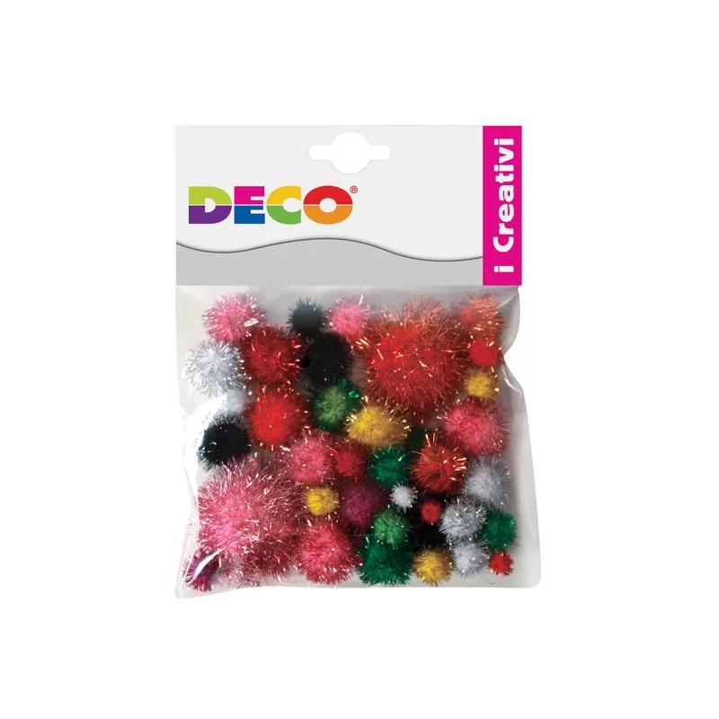 Busta 40 pompons LamE' colori assortiti DECO