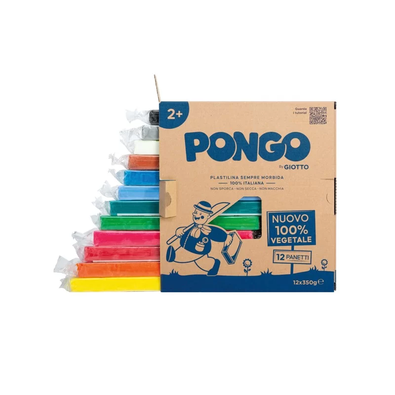 12 panetti Pasta Pongo 350gr colori assortiti Giotto