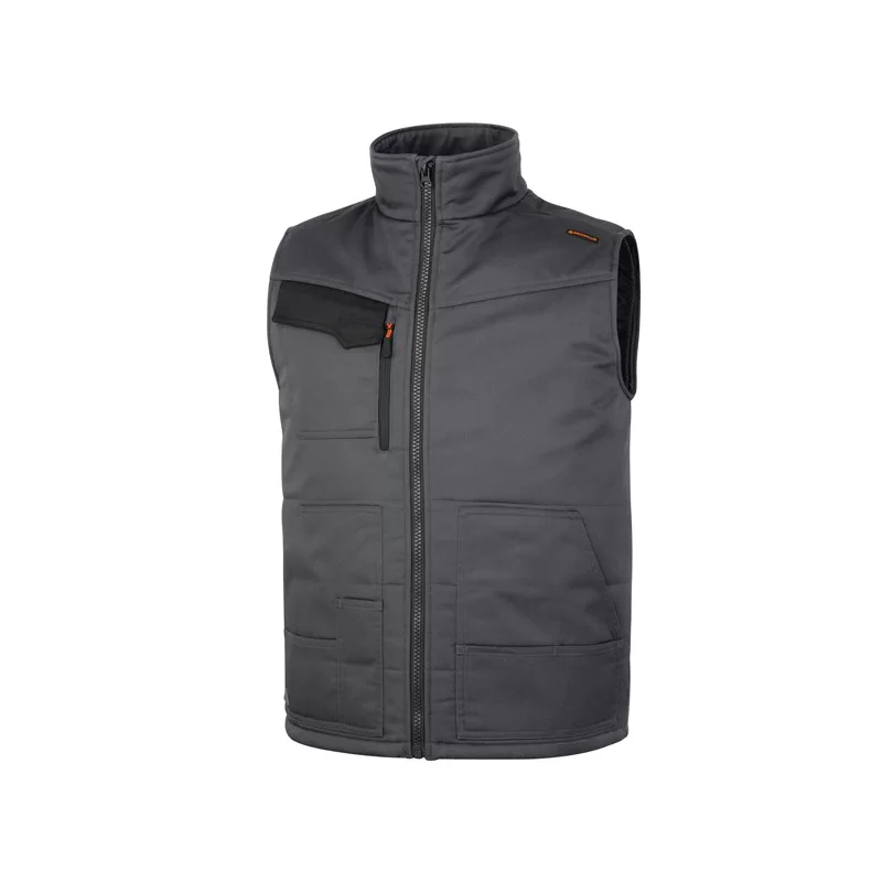 Gilet Multitasche STOCKTON3 Tg. L grigio/arancio