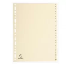 Separatori in cartoncino 24 tasti A-Z tipo pelle color avorio 155G A4 Exacompta