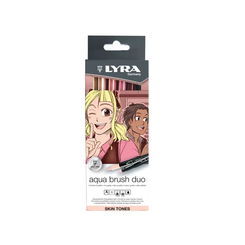 Astuccio 6 pennarelli Aqua Brush Duo skin tones Lyra