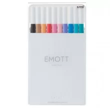 Ast. 10 fineliner EMOTT tratto 0.4mm colori ass. Soft Pastel Uni Mitsubishi FUORI CATALOGO