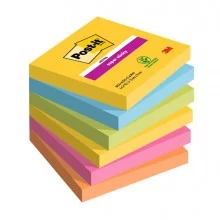 Cf. 6pz blocco 90foglietti Post-it® Super Sticky 76x76mm 654-6SS-CARN Carnival