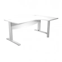 Scrivania Compact DX fianco met. + supp.met. mod. panel L180cm Bianco AgorA' D.