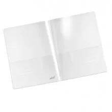 Conf 5 cartellina doppia tasca PP trasparente Plastidea