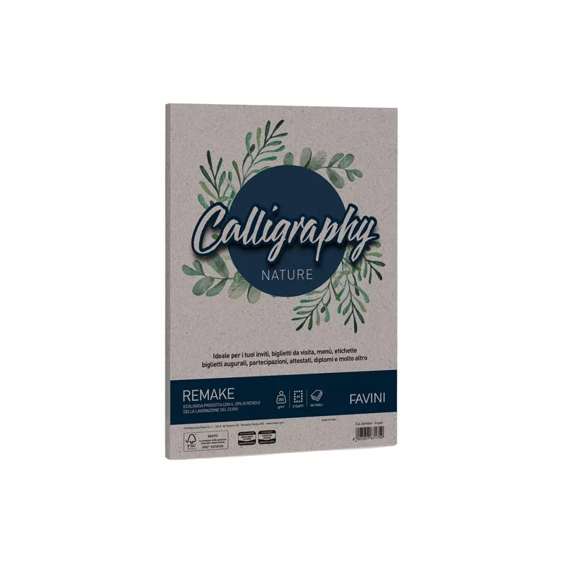 Carta Calligraphy Nature REMAKE A4 50fg 250gr scoglio FAVINI