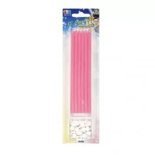 12 candeline matite 15cm rosa Big Party