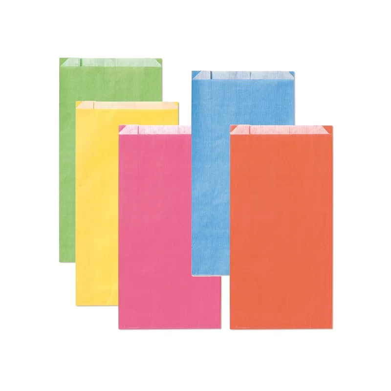 100 sacchetti a soffietto 14x28x5cm colori chiari assortiti Rex Sadoch