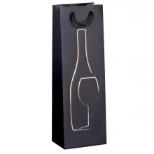 Shopper portabottglie c/manici in corda 12x37x9cm nero Rex Sadoch (Conf.10)