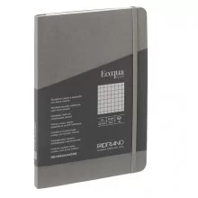 Taccuino c/elastico Ecoqua Plus cucito f.to A5 80 fogli 5mm artracite Fabriano