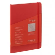 Taccuino c/elastico Ecoqua Plus cucito f.to A5 80 fogli 5mm lampone Fabriano