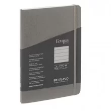 Taccuino c/elastico Ecoqua Plus cucito f.to A5 80 fg. righe antracite Fabriano