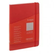 Taccuino c/elastico Ecoqua Plus cucito f.to A5 80 fg. righe lampone Fabriano