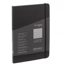 Taccuino c/elastico EcoQua Plus cucito f.to A5 80 fg. righe nero Fabriano FUORI CATALOGO