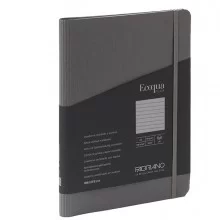 Taccuino c/elast. Ecoqua Plus spiral. A5 70fg. righe antracite Fabriano