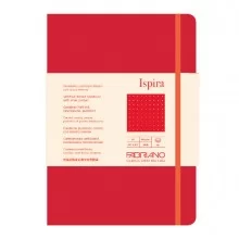 Taccuino c/elast. Ispira cop. fless. f.to A5 96fg. puntinato rosso Fabriano FUORI CATALOGO