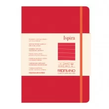 Taccuino c/elast. Ispira cop. fless. f.to A5 96fg. a righe rosso Fabriano FUORI CATALOGO