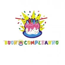 Festone in cartoncino 6mt Buon compleanno Torta Big Party FUORI CATALOGO