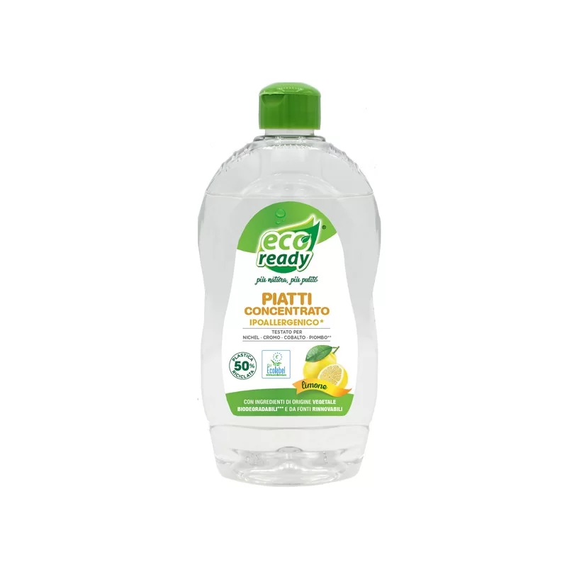 Detersivo piatti concentrato Limone ipoallergenico 0,50Lt Linea Eco Ready