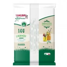 Conf. 100 Cannucce in carta imb. sing.14cm nere/bianco e bianco/avana Samurai FUORI CATALOGO