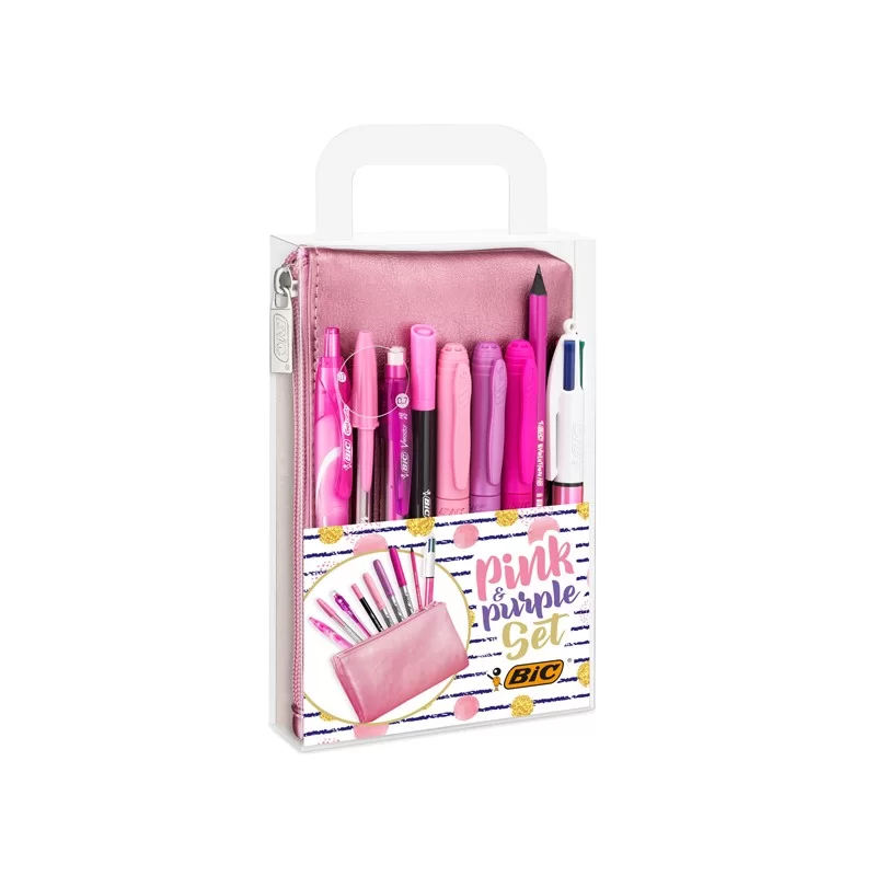 SET SCRITTURA+ASTUCCIO PINK  PURPLE - Bic