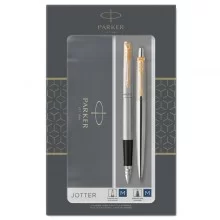 Gift Set DUO Jotter stainless steel GT sfera+ stilografica M Parker