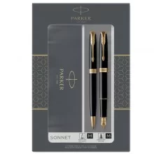 Gift Set DUO Sonnet Black GT + stilografica M + Sfera M Parker FUORI CATALOGO