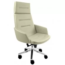 Poltrona direzionale Master panna con braccioli inclusi e poggiatesta